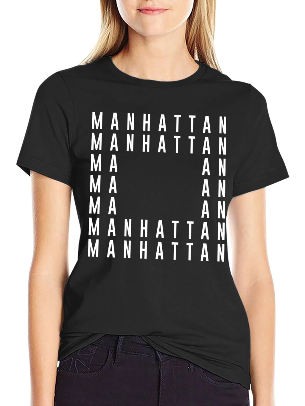 Manhattan Graphic Print Black T-Shirt
