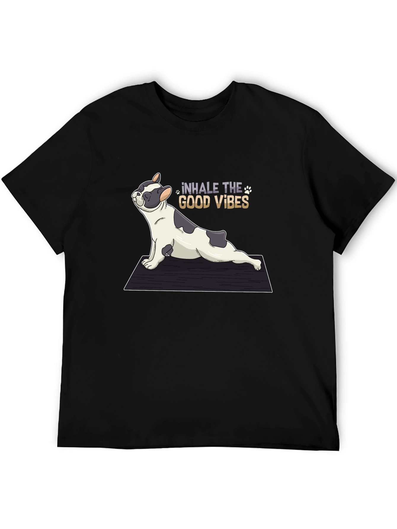 Yoga Dog Graphic Tee - Inhale the Good Vibes!