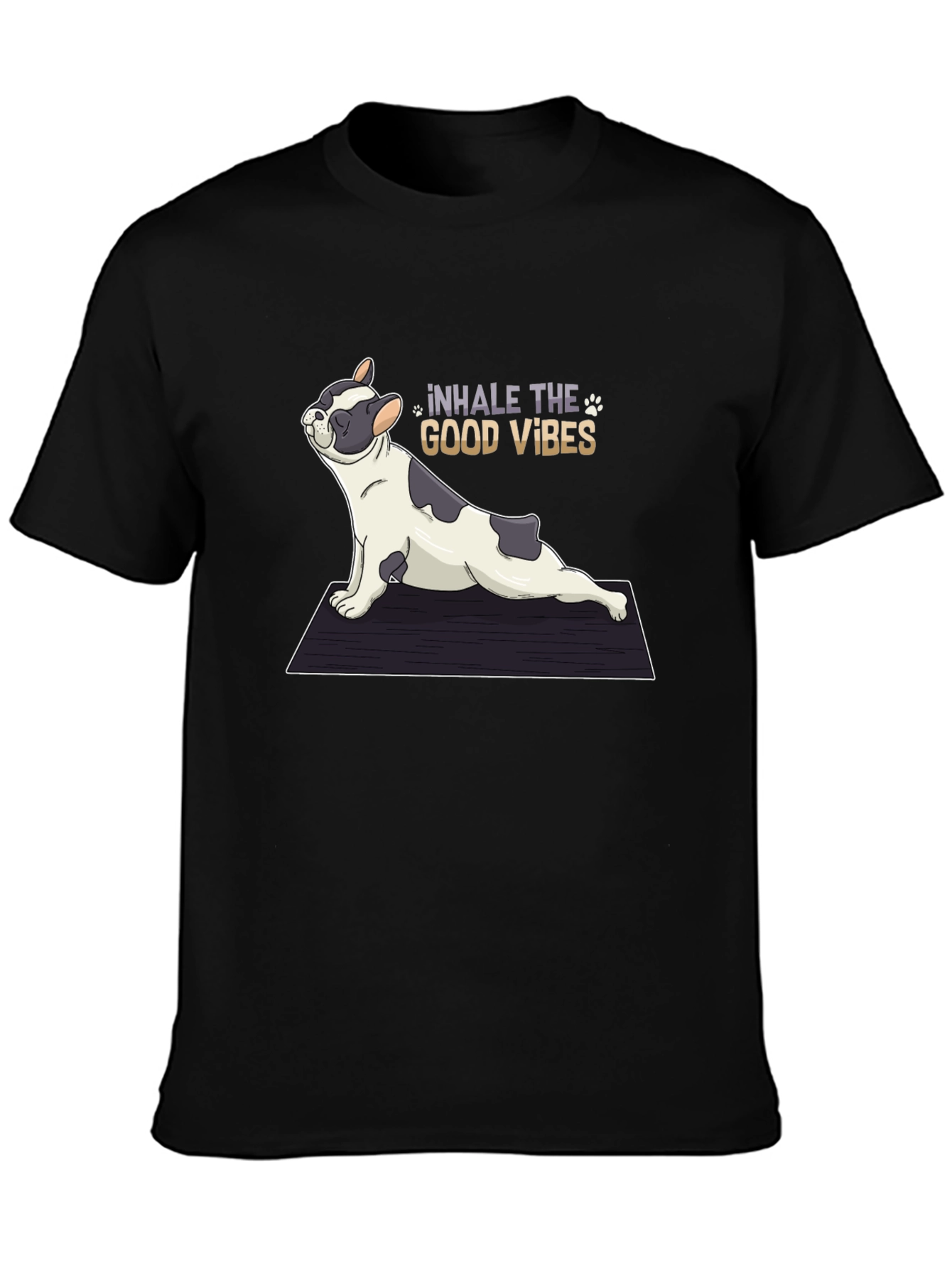 Yoga Dog Graphic Tee - Inhale the Good Vibes!