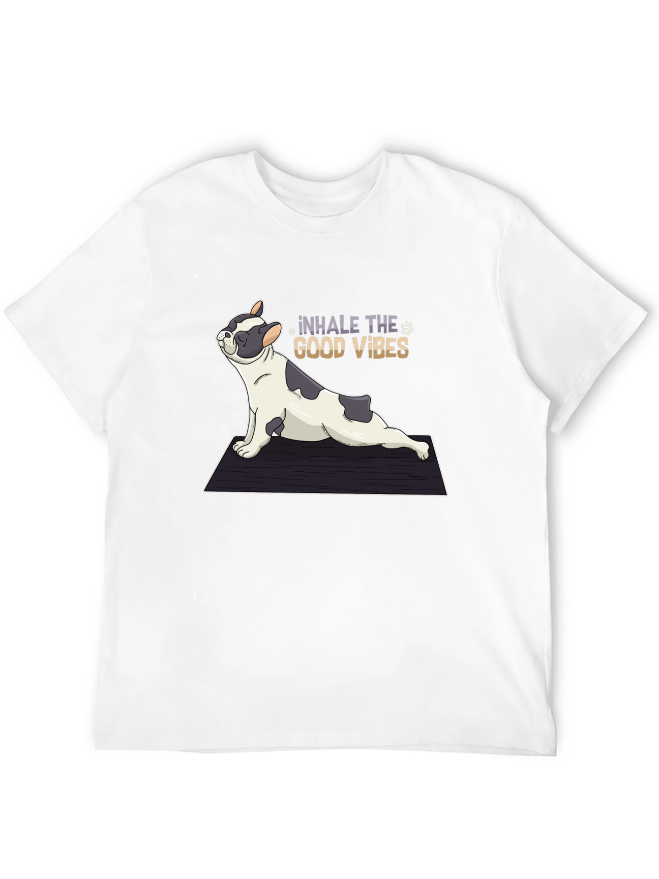 Yoga Dog Graphic Tee - Inhale the Good Vibes!