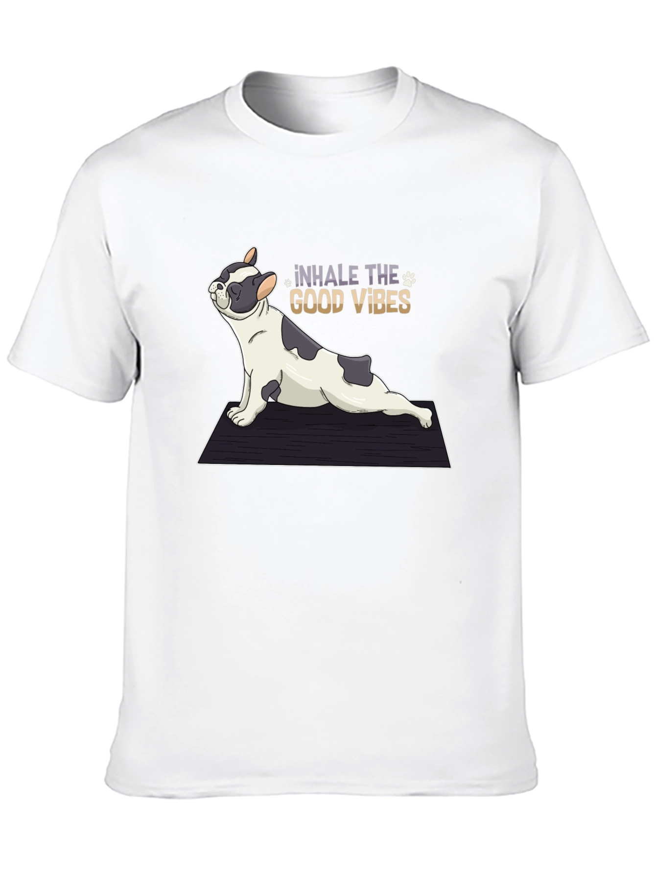 Yoga Dog Graphic Tee - Inhale the Good Vibes!