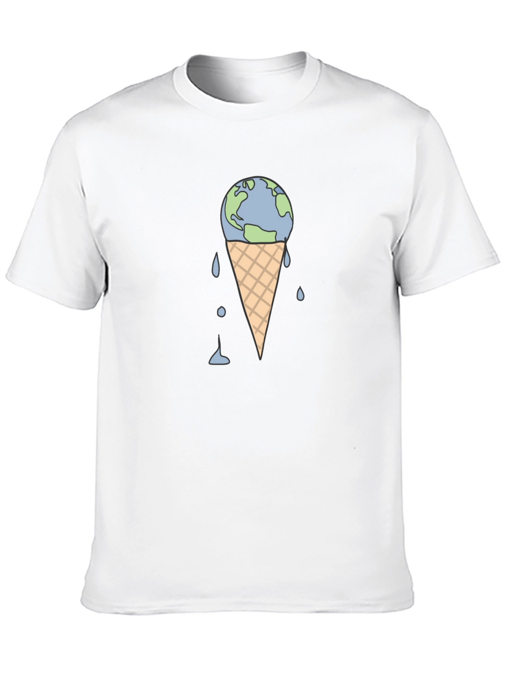 Earth Ice Cream Cone Graphic T-Shirt