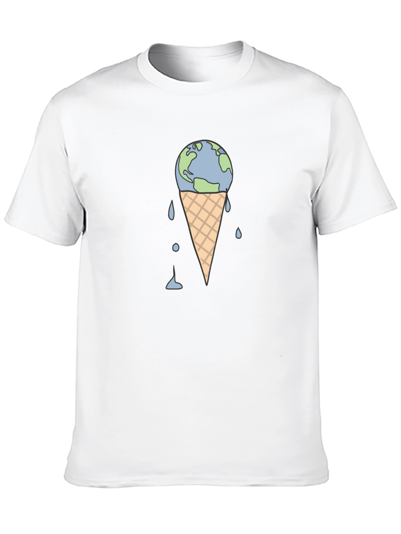 Earth Ice Cream Cone Graphic T-Shirt