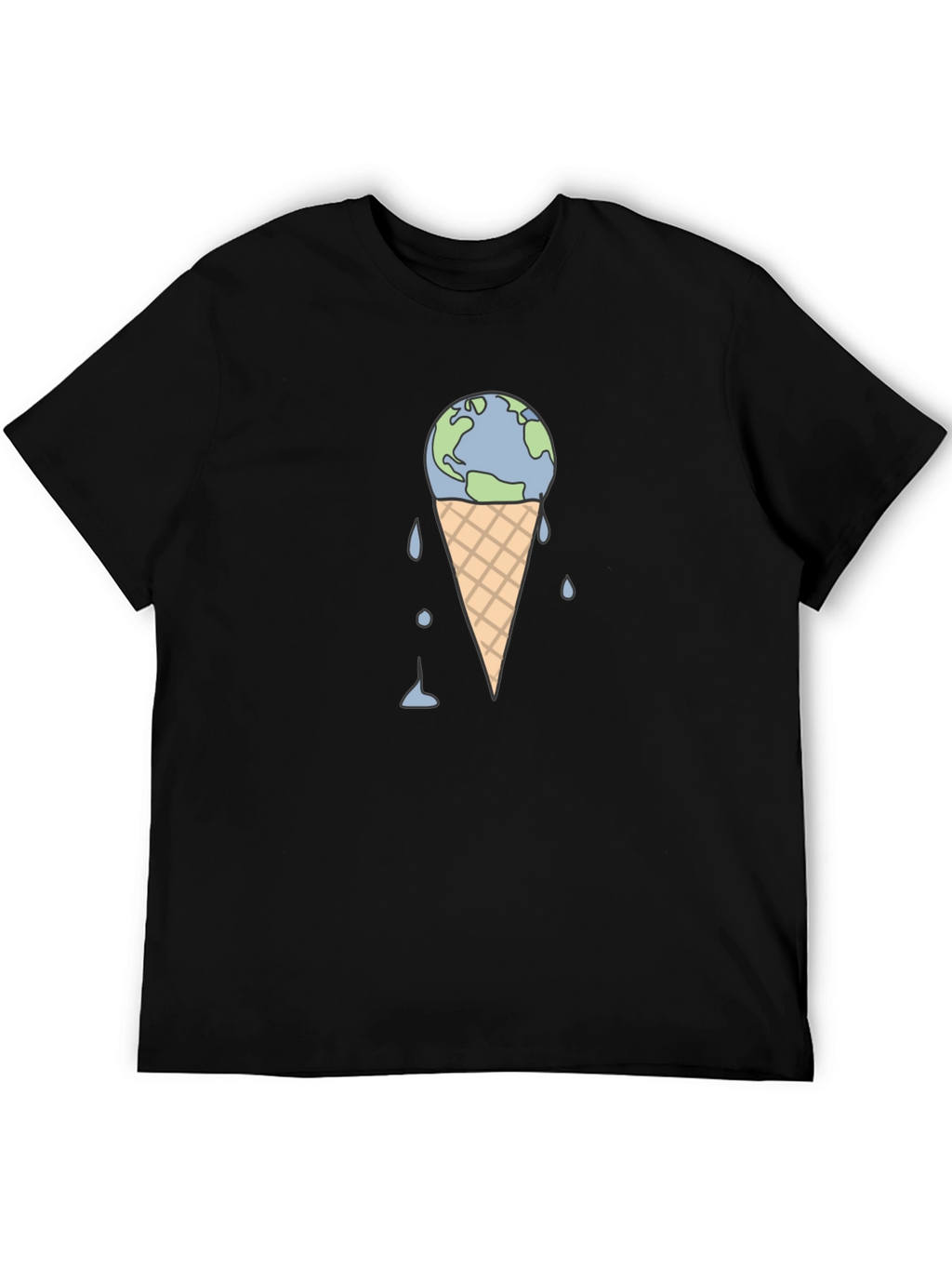 Earth Ice Cream Cone Graphic T-Shirt