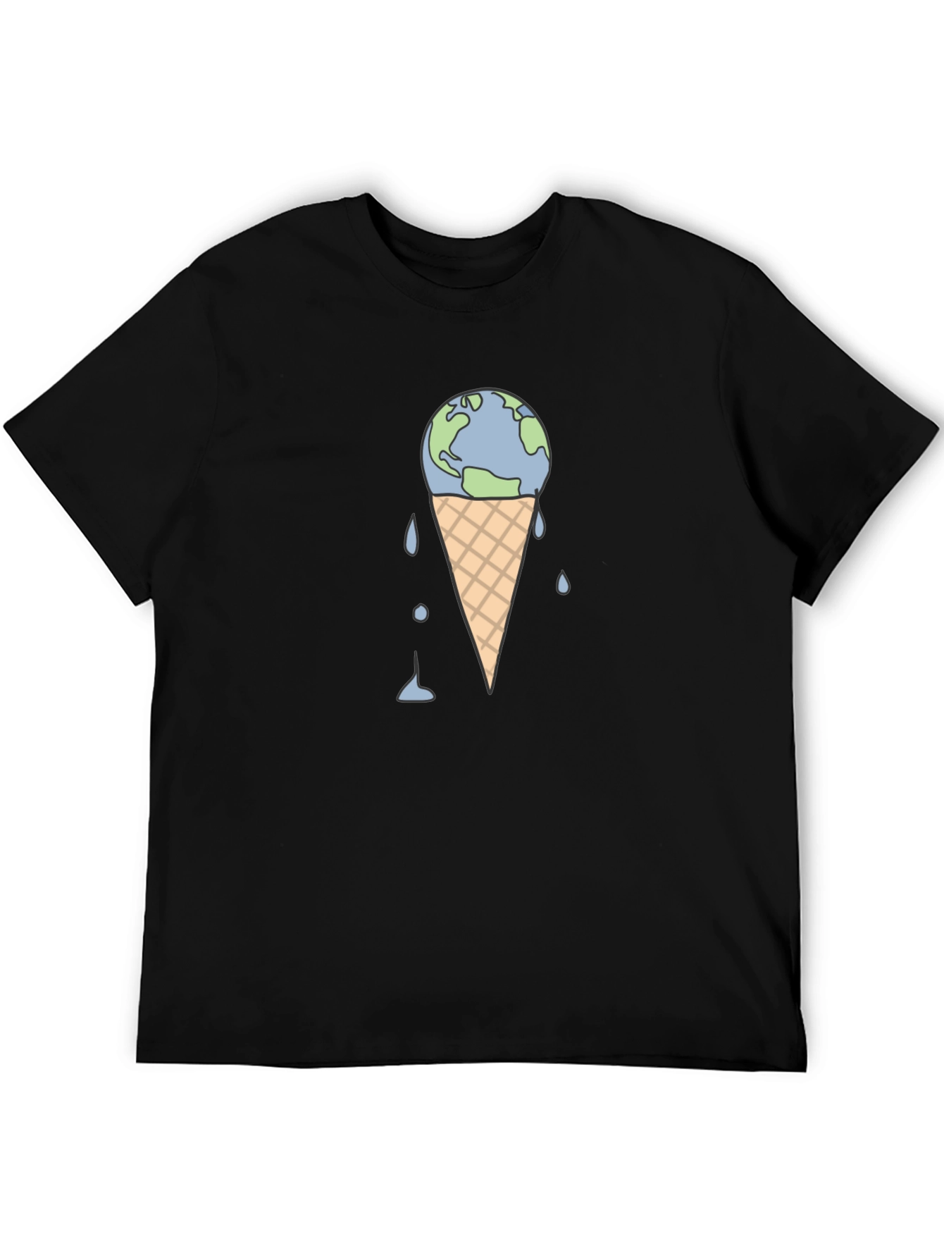 Earth Ice Cream Cone Graphic T-Shirt