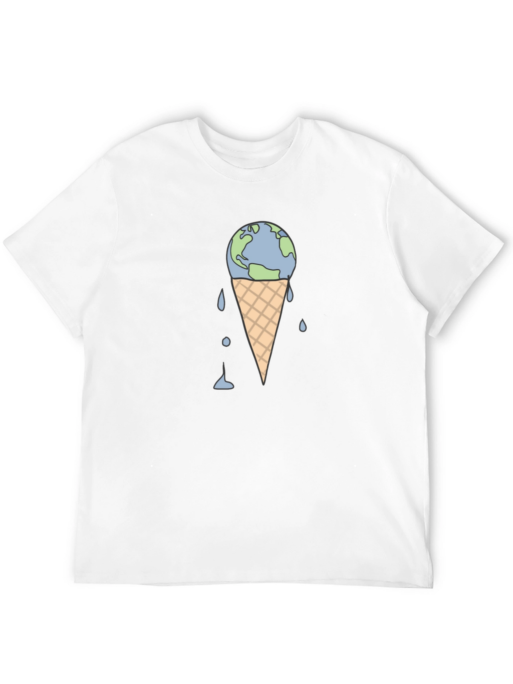 Earth Ice Cream Cone Graphic T-Shirt