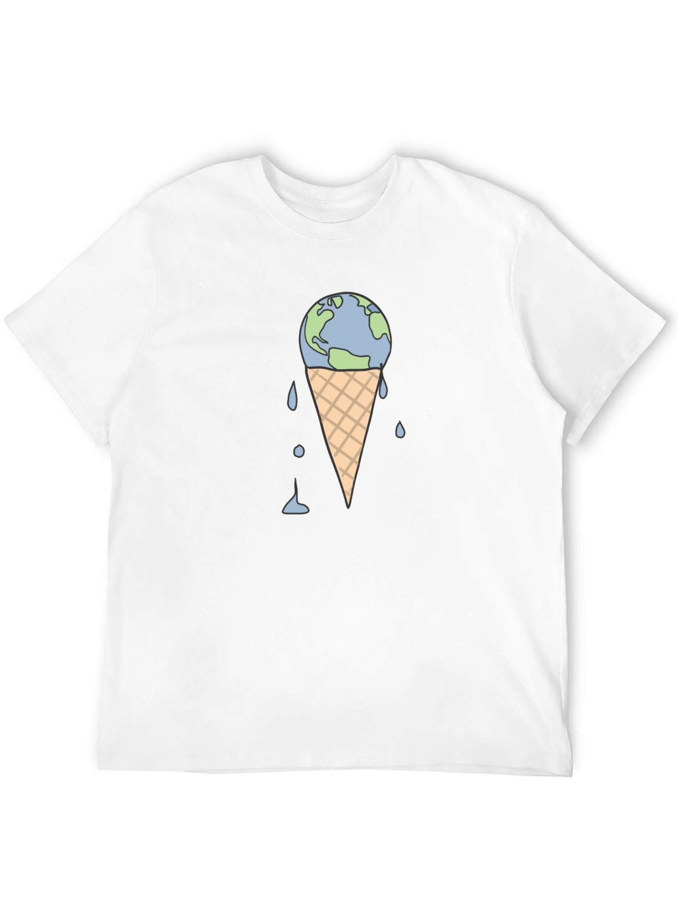 Earth Ice Cream Cone Graphic T-Shirt