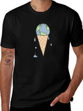 Earth Ice Cream Cone Graphic T-Shirt
