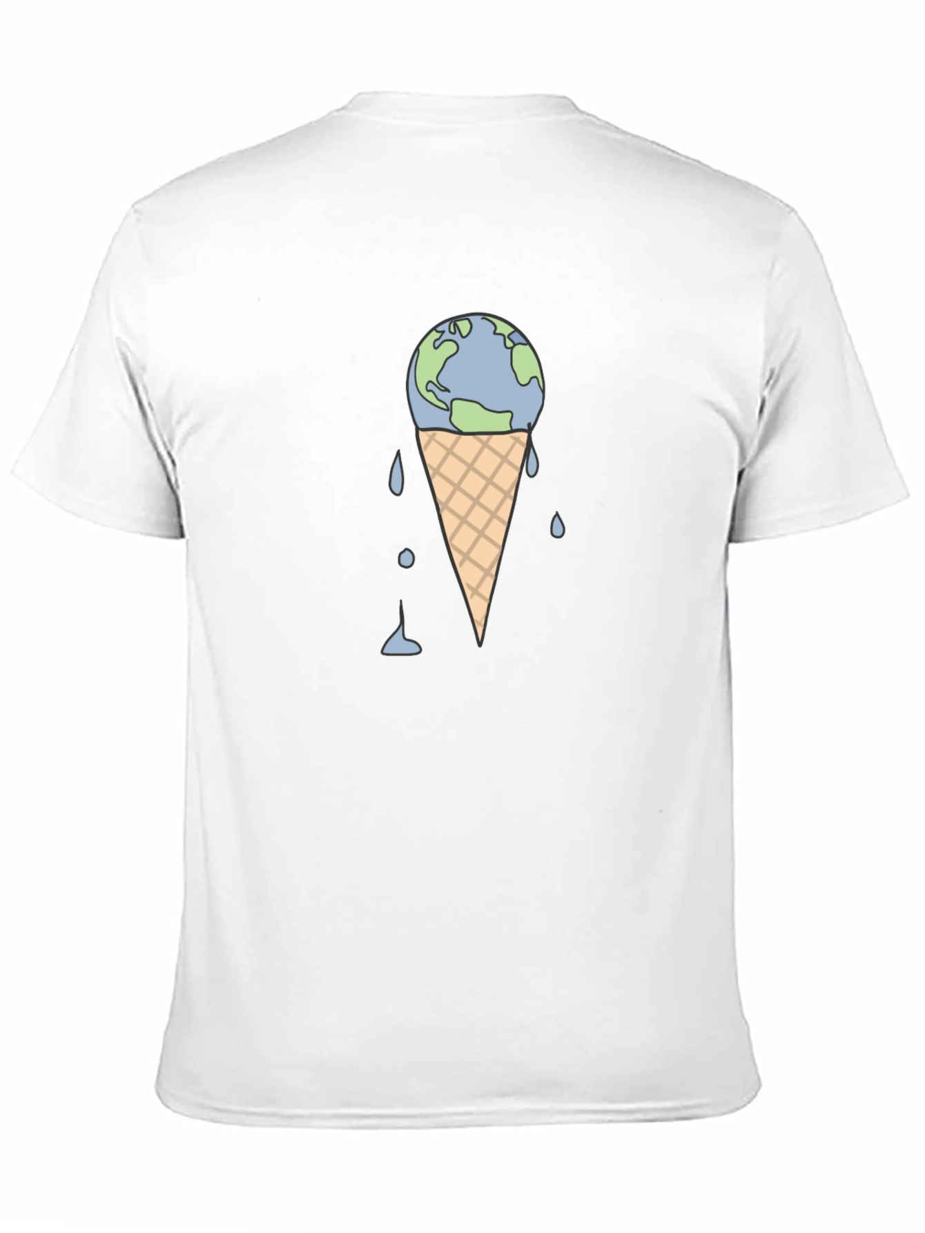 Earth Ice Cream Cone Graphic T-Shirt