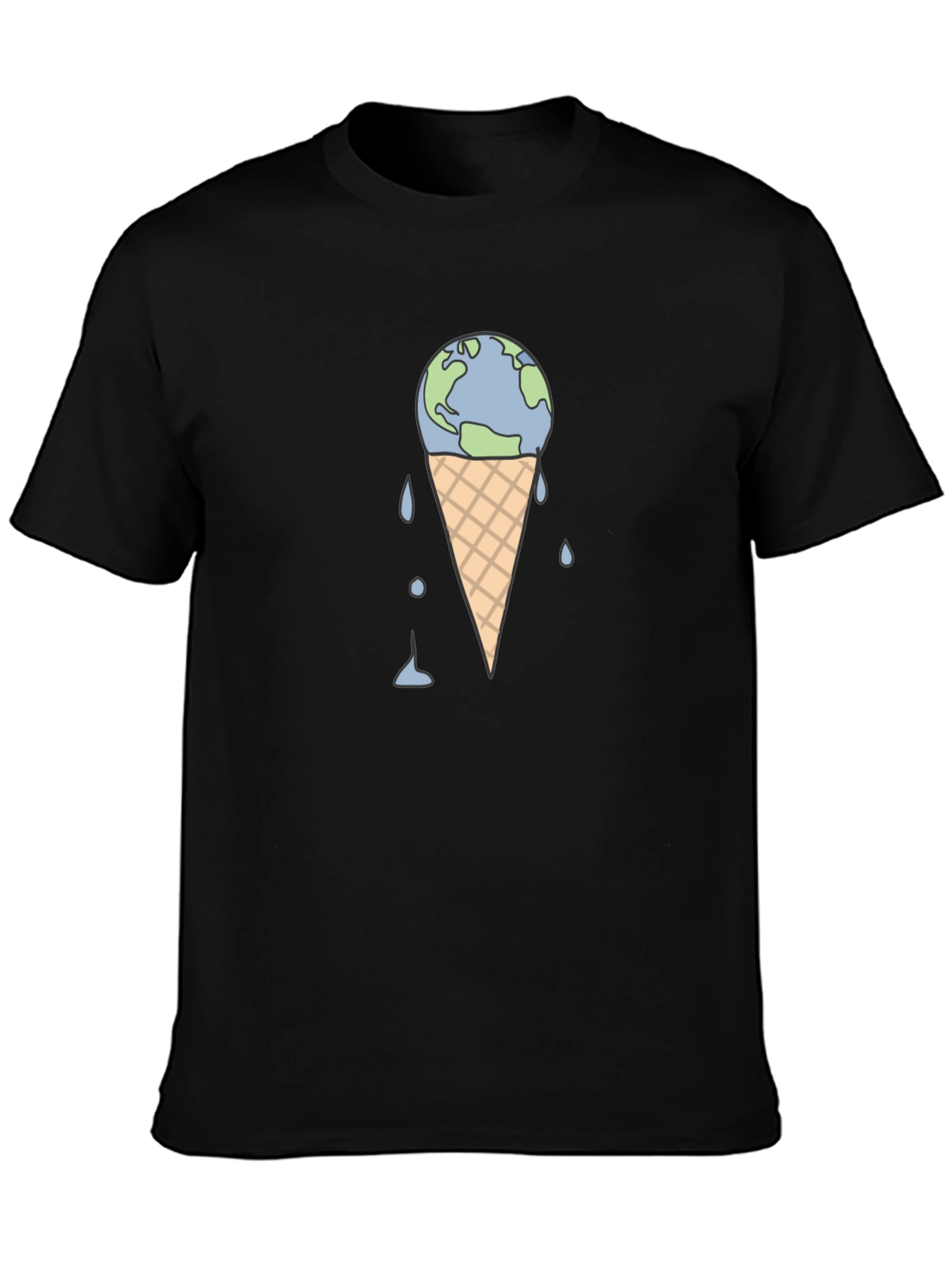 Earth Ice Cream Cone Graphic T-Shirt