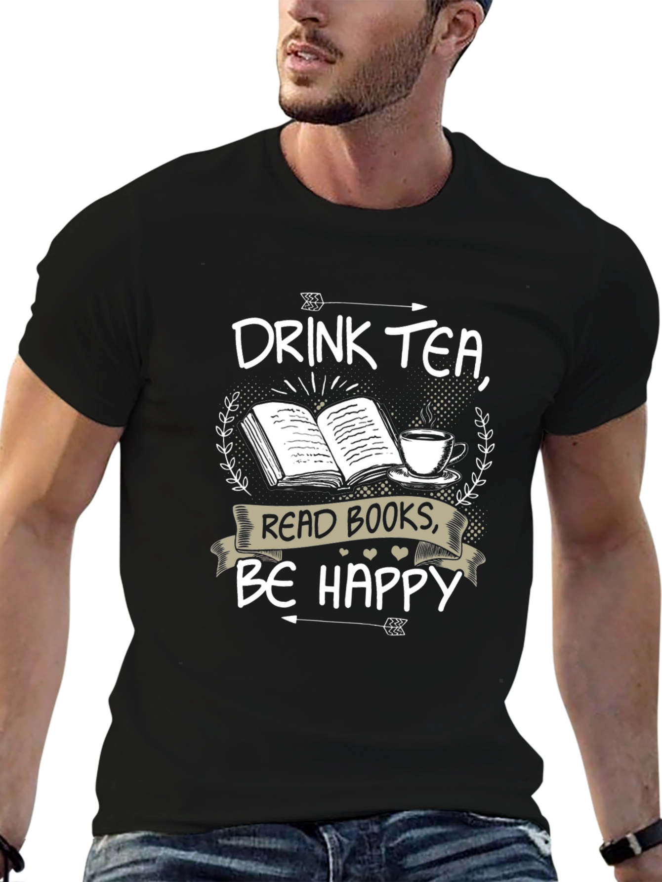 Drink Tea Read Books Be Happy T-Shirt