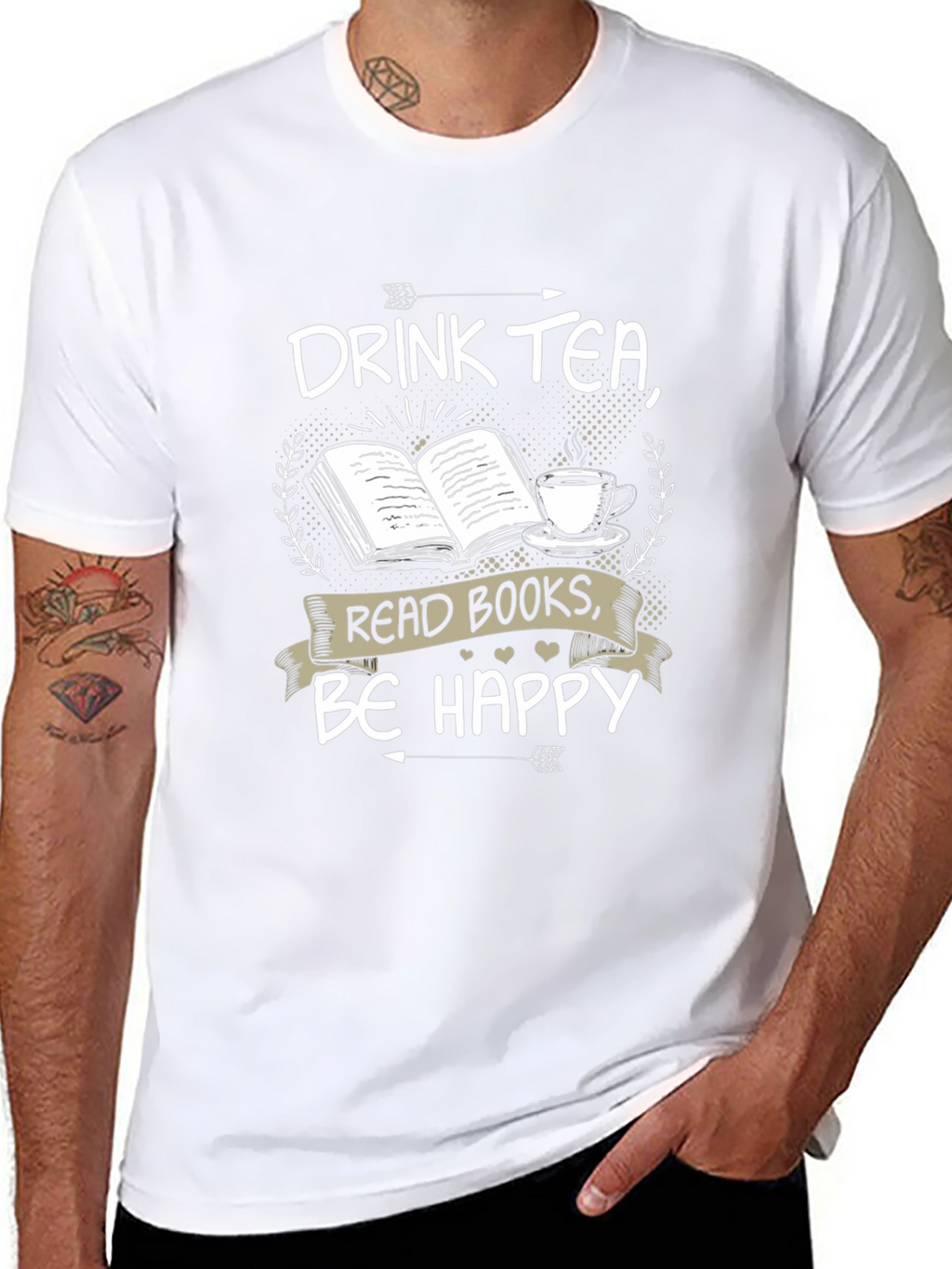 Drink Tea Read Books Be Happy T-Shirt