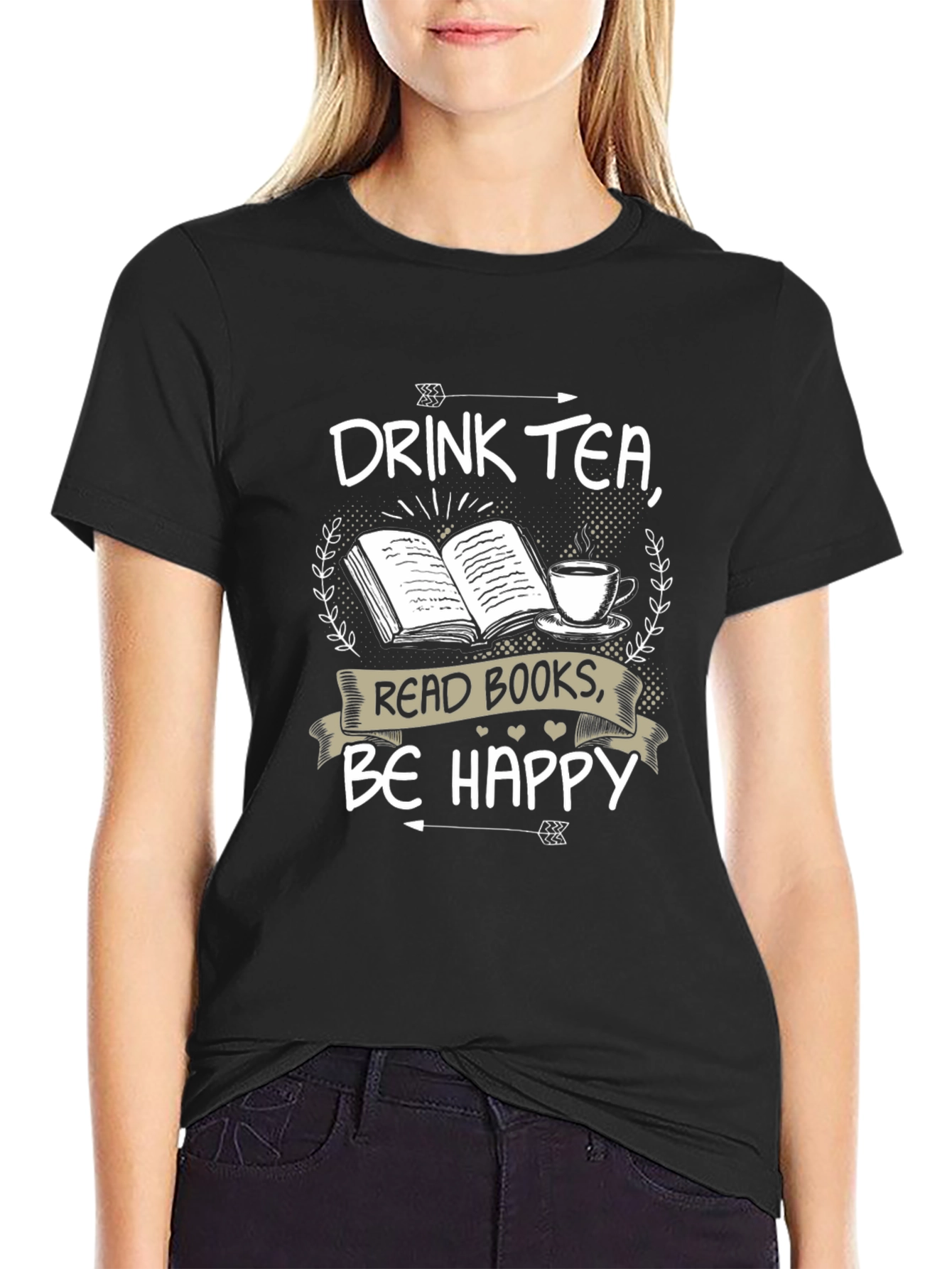 Drink Tea Read Books Be Happy T-Shirt