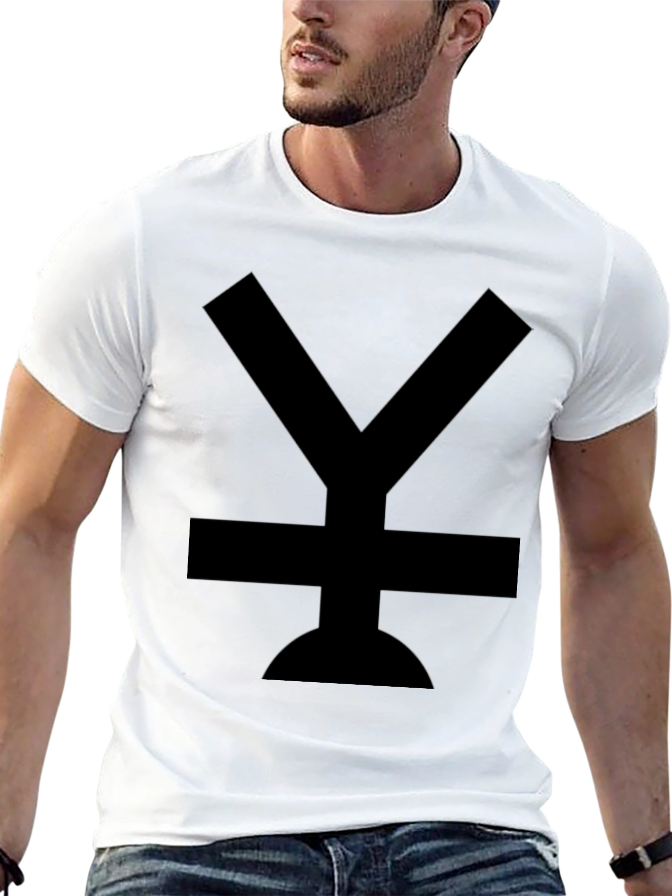 Modern Black T-Shirt with Bold Symbol