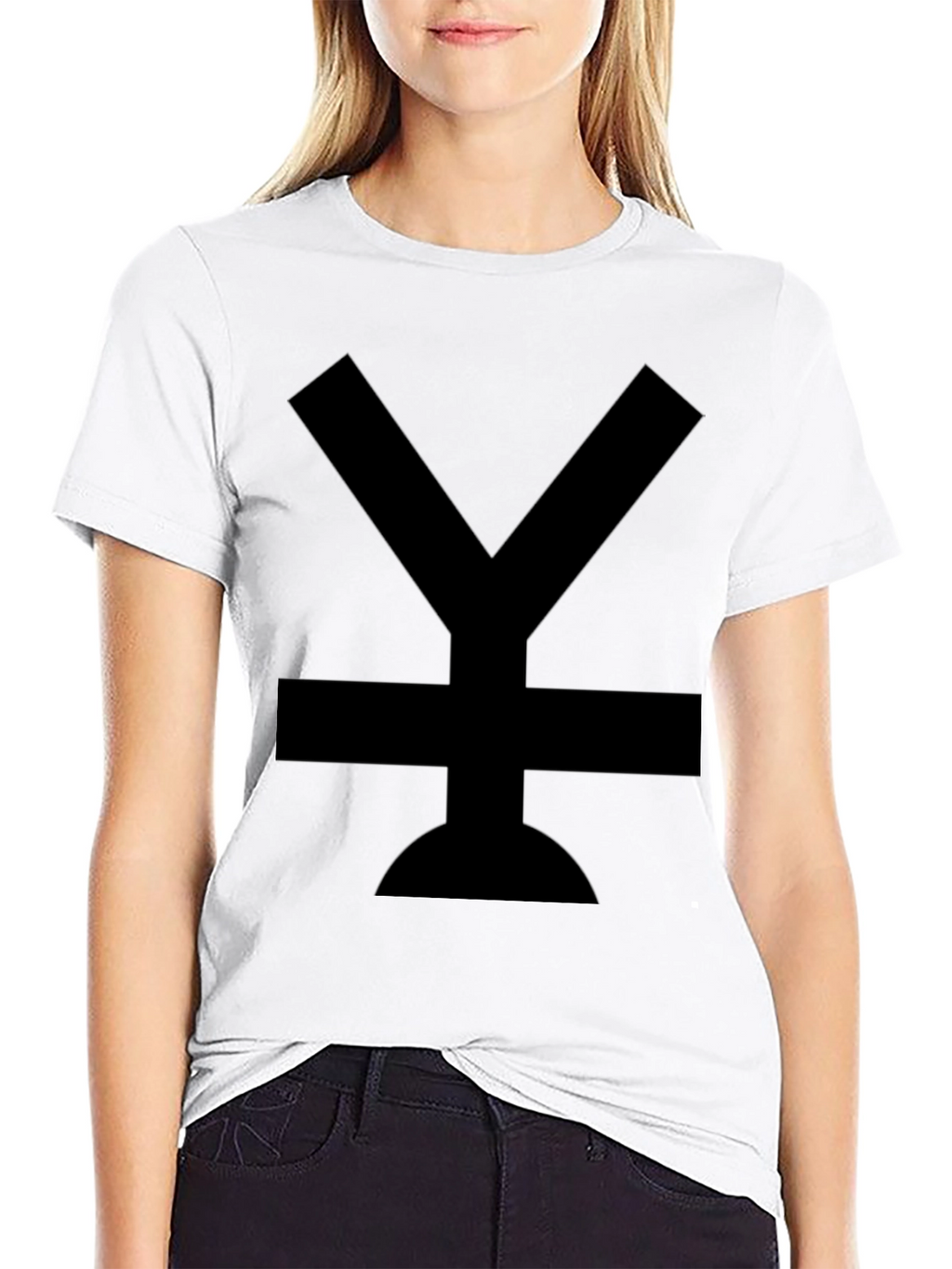 Modern Black T-Shirt with Bold Symbol