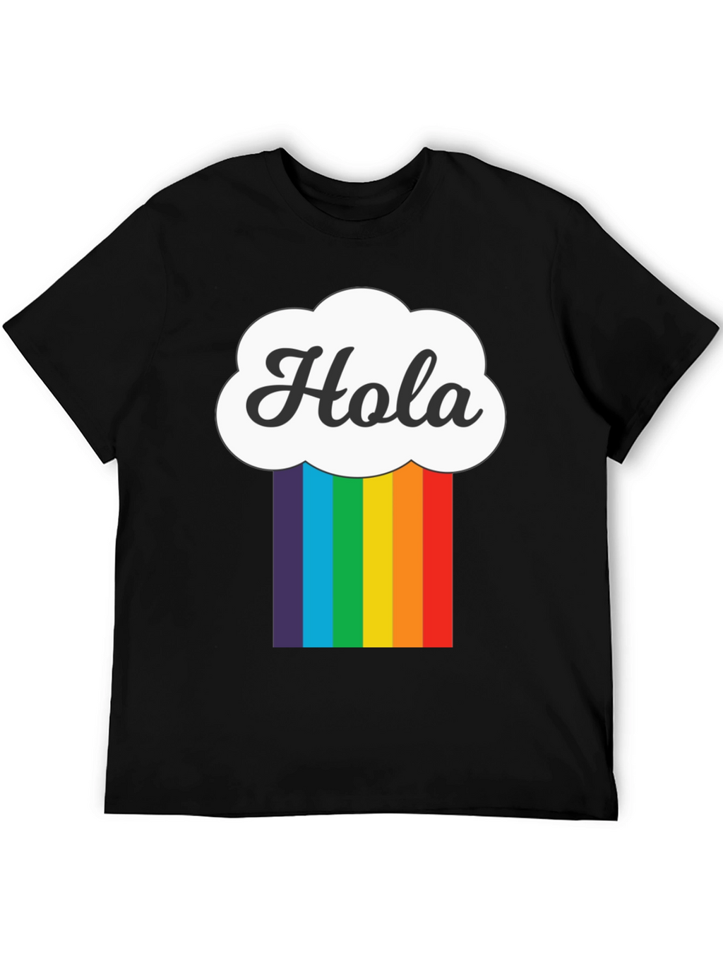 Hola Cloud Rainbow T-Shirt - Trendy Graphic Tee