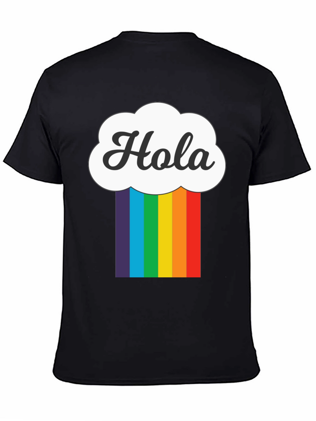 Hola Cloud Rainbow T-Shirt - Trendy Graphic Tee