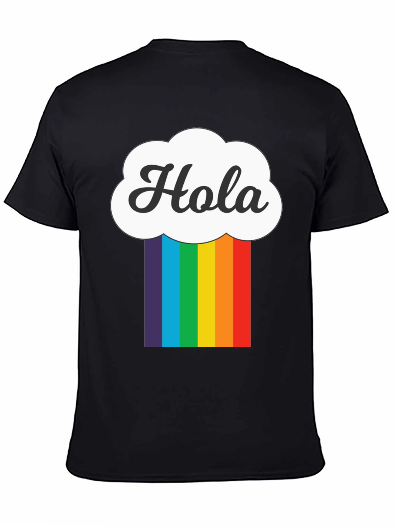 Hola Cloud Rainbow T-Shirt - Trendy Graphic Tee
