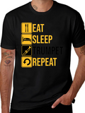 Eat Sleep Trumpet Repeat Black Graphic T-Shirt
