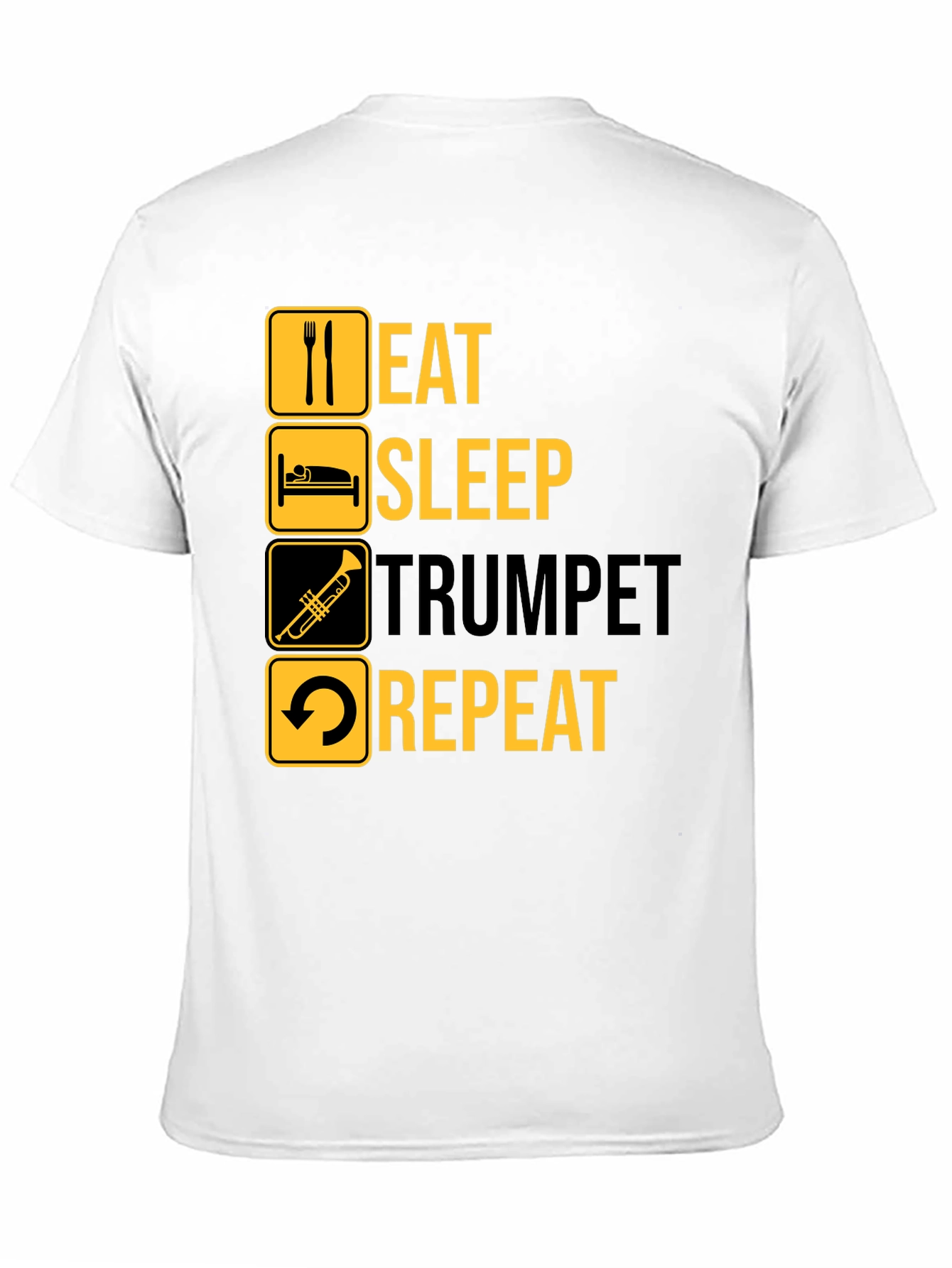 Eat Sleep Trumpet Repeat Black Graphic T-Shirt