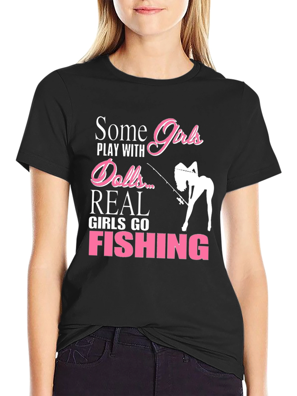 Girls Go Fishing T-Shirt - Novelty Graphic Tee