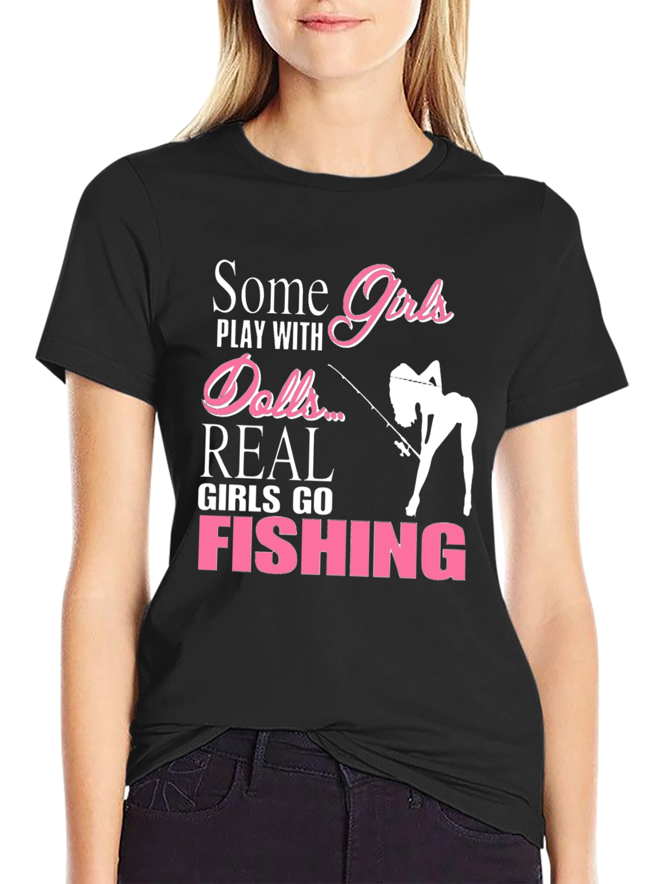 Girls Go Fishing T-Shirt - Novelty Graphic Tee