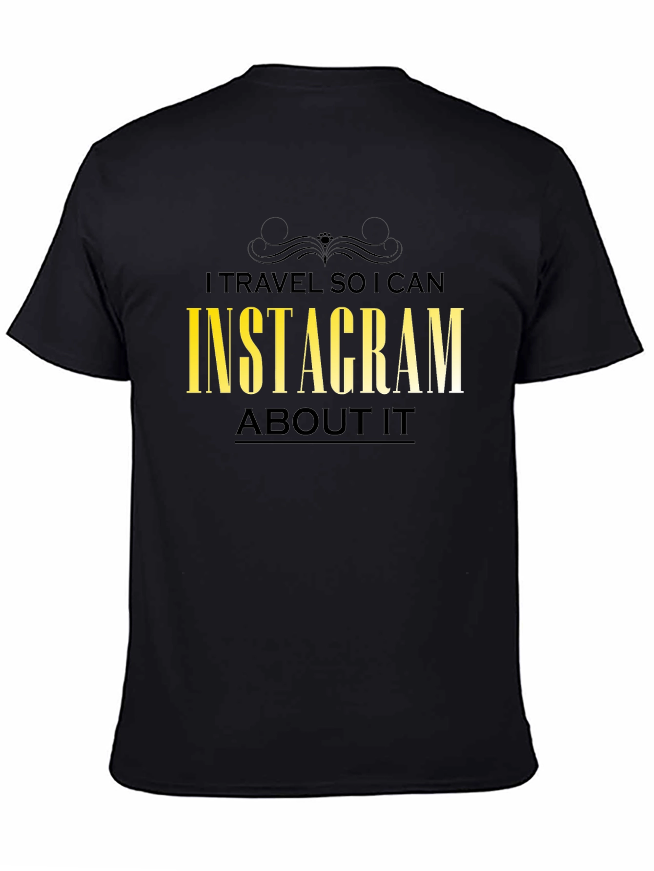Travel Instagram T-Shirt - Black