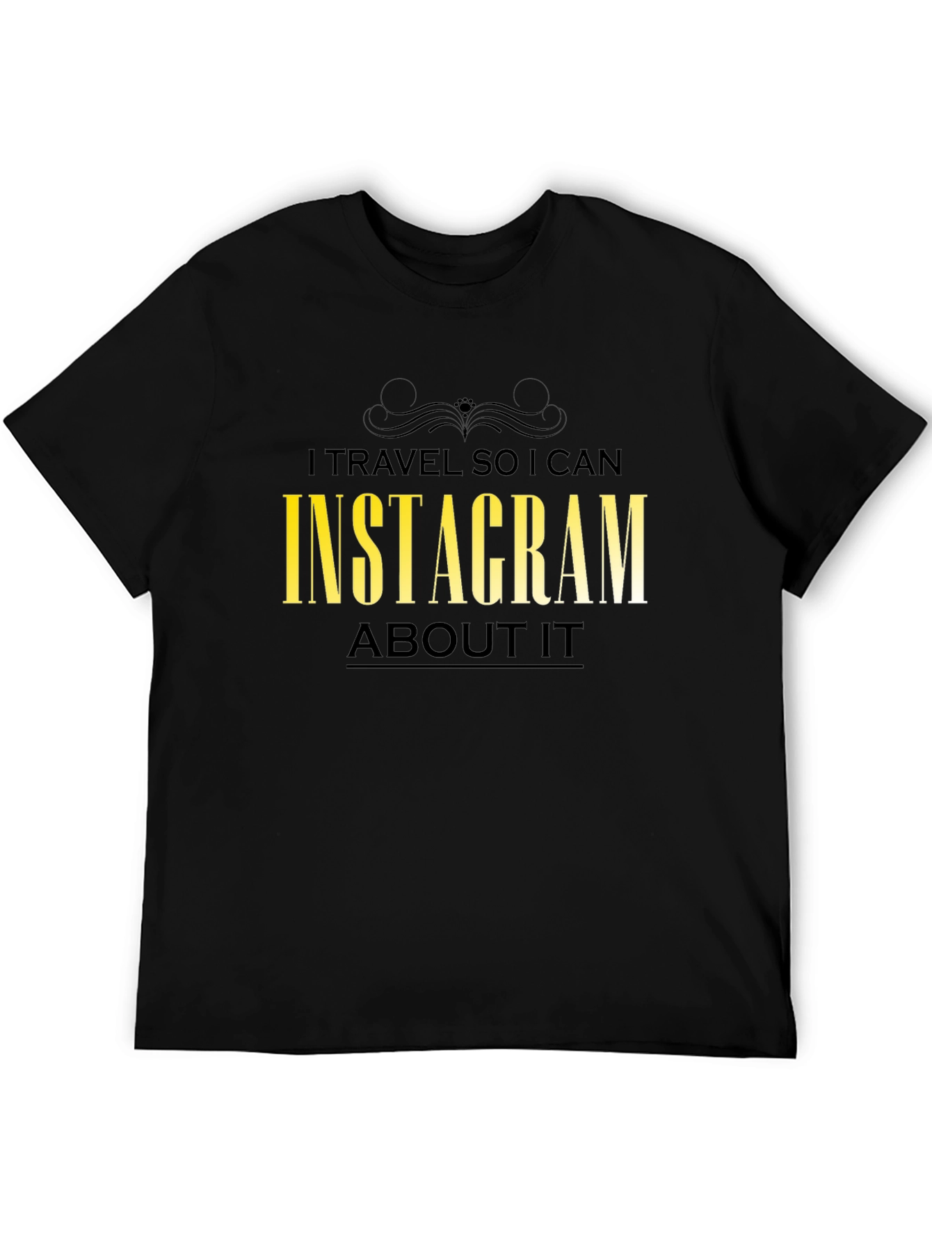 Travel Instagram T-Shirt - Black