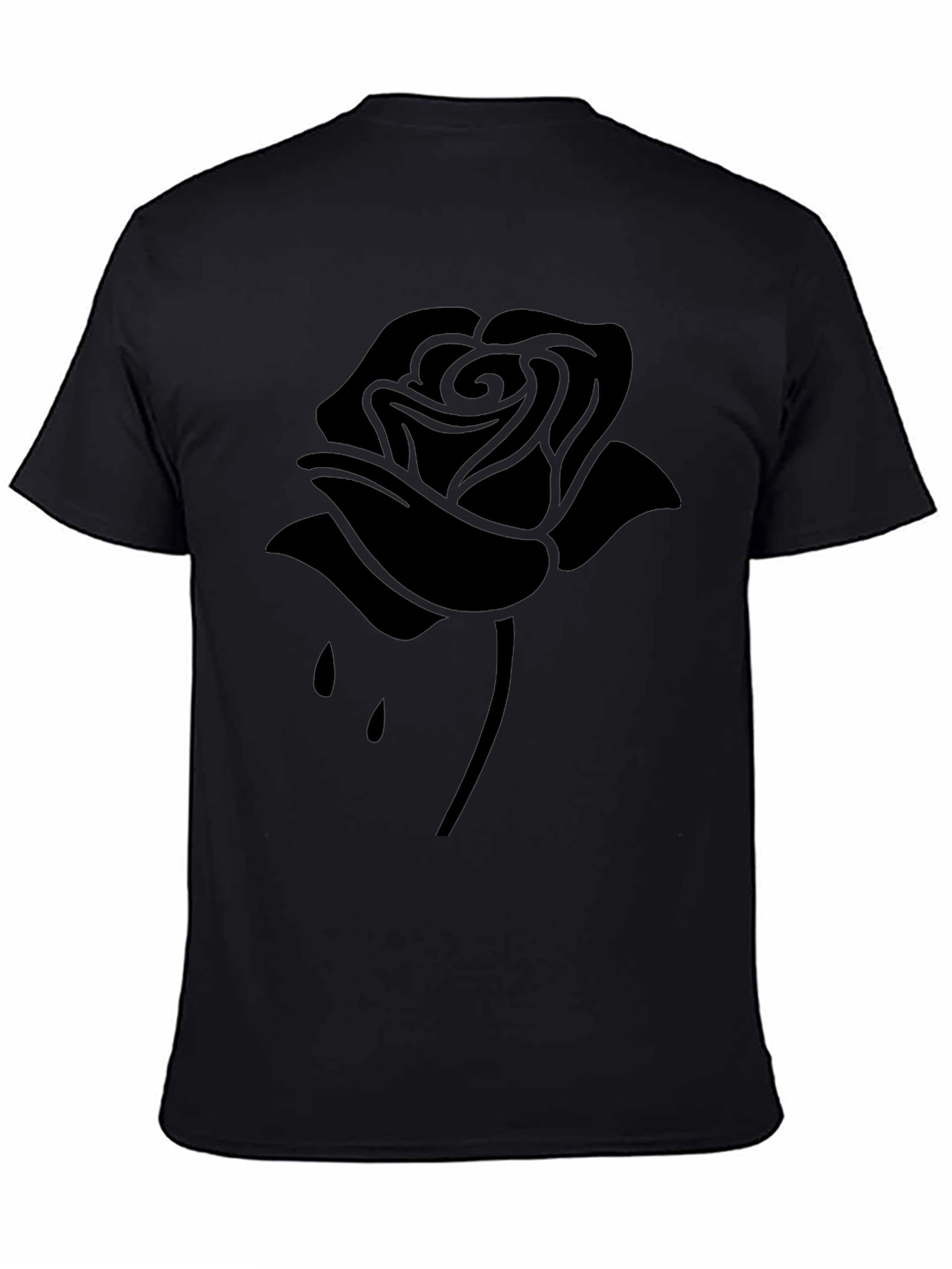 Black Rose Graphic Tee - Stylish Dark Aesthetic T-Shirt