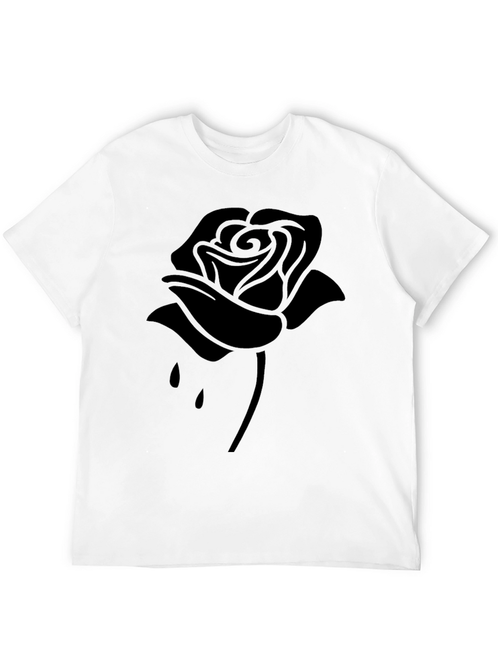 Black Rose Graphic Tee - Stylish Dark Aesthetic T-Shirt