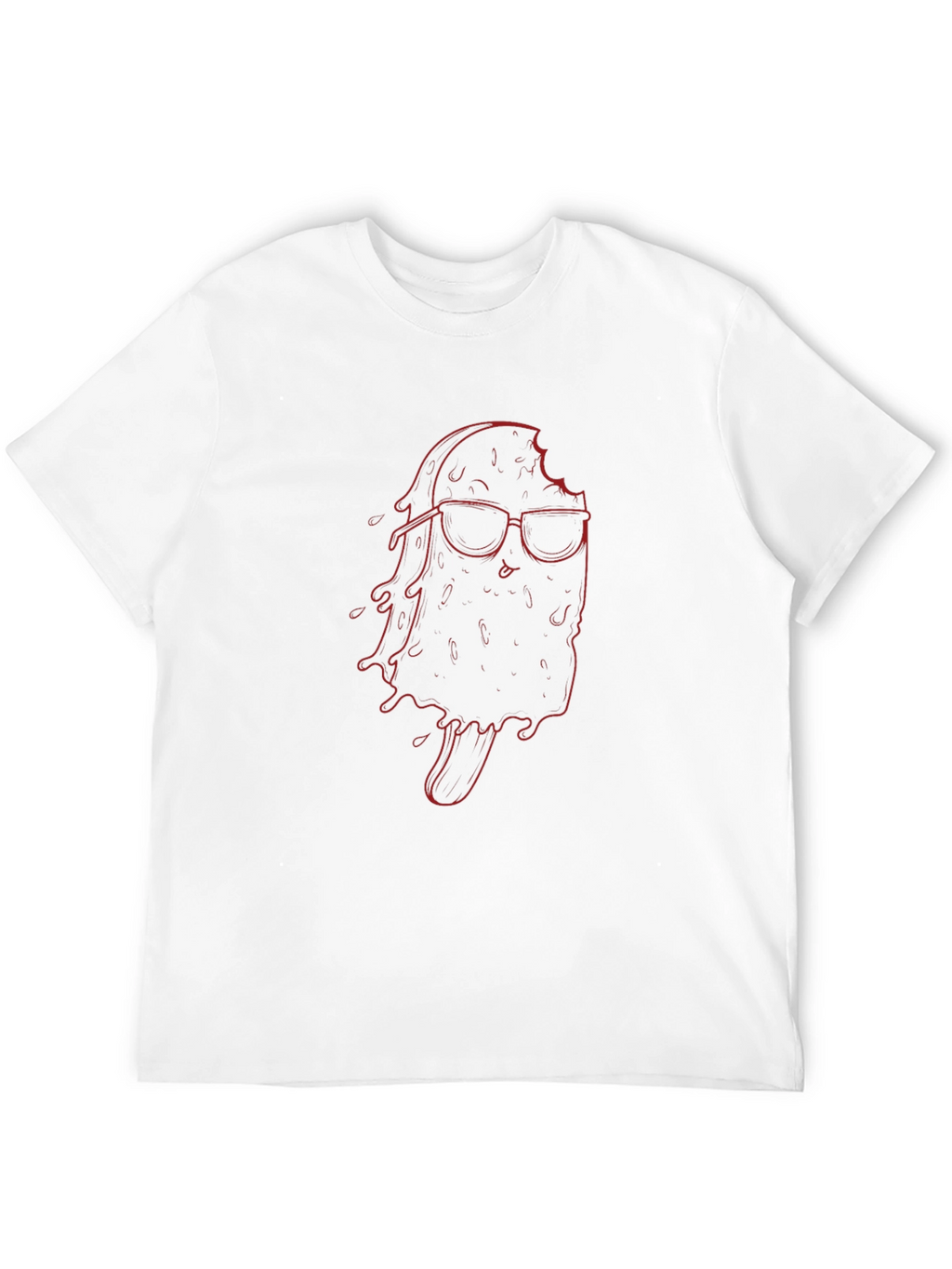 Cool Treat Tee: Red Ice Cream Graphic Black T-Shirt
