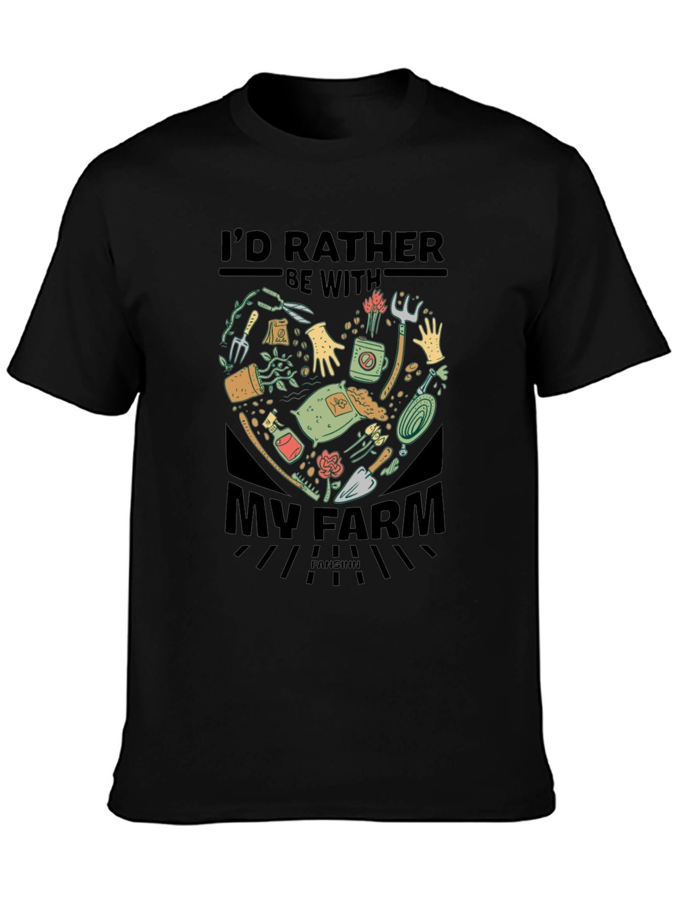 Farm Lover T-Shirt: Id Rather Be With My Farm