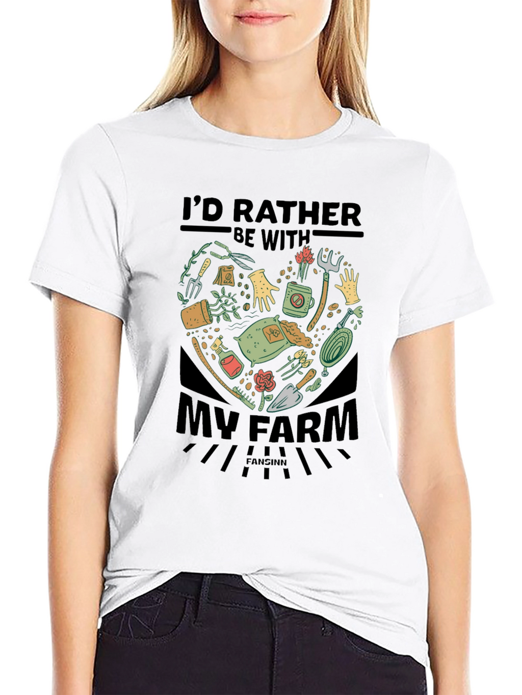 Farm Lover T-Shirt: Id Rather Be With My Farm