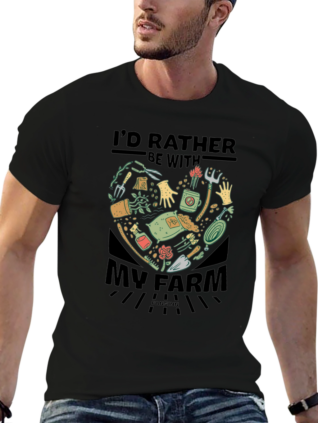 Farm Lover T-Shirt: Id Rather Be With My Farm