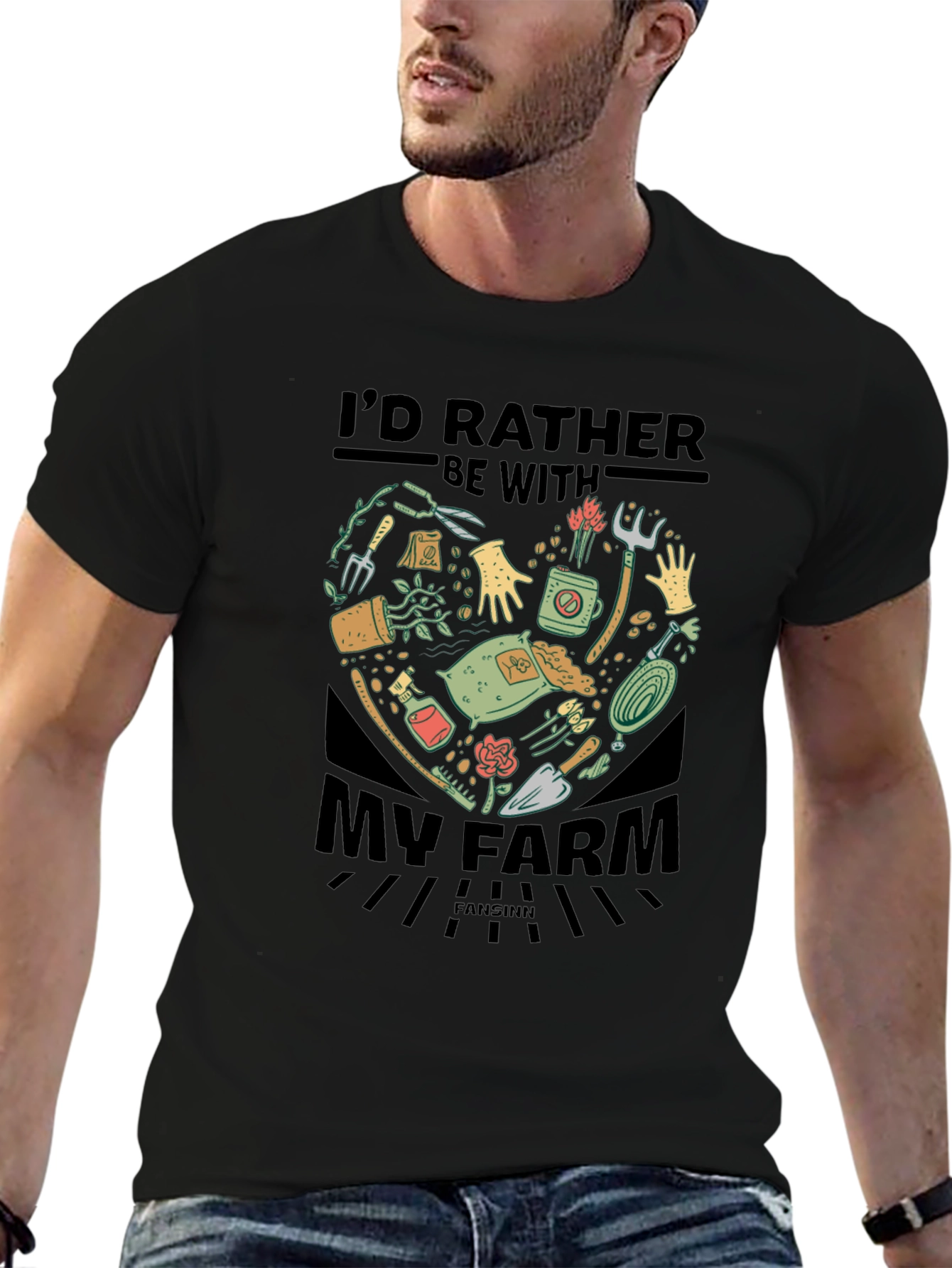 Farm Lover T-Shirt: Id Rather Be With My Farm