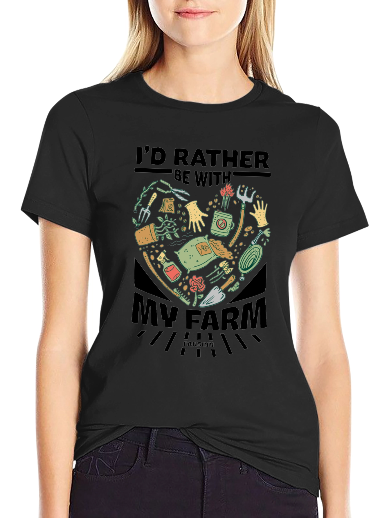 Farm Lover T-Shirt: Id Rather Be With My Farm