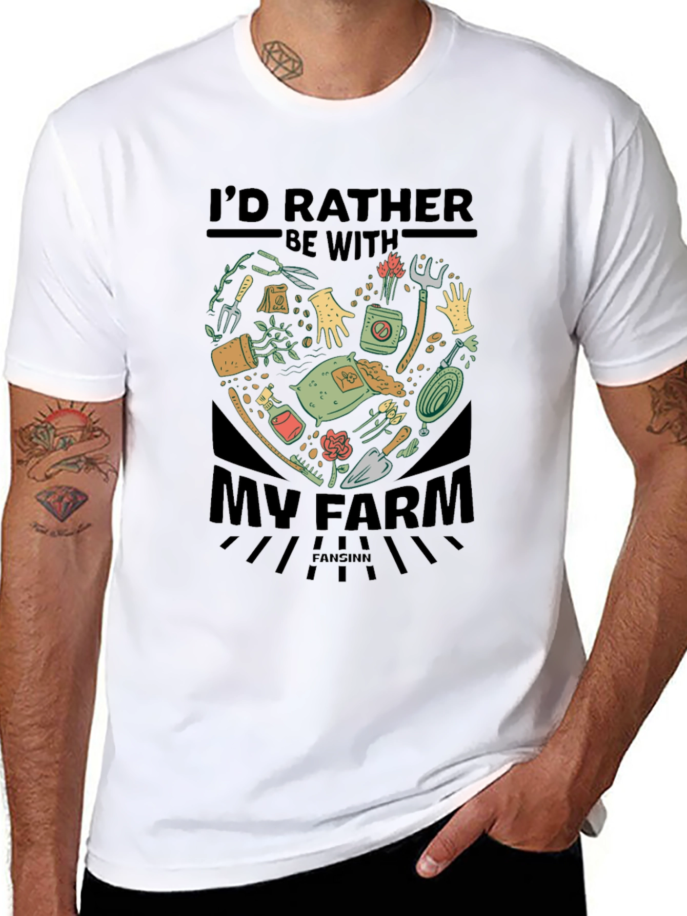 Farm Lover T-Shirt: Id Rather Be With My Farm