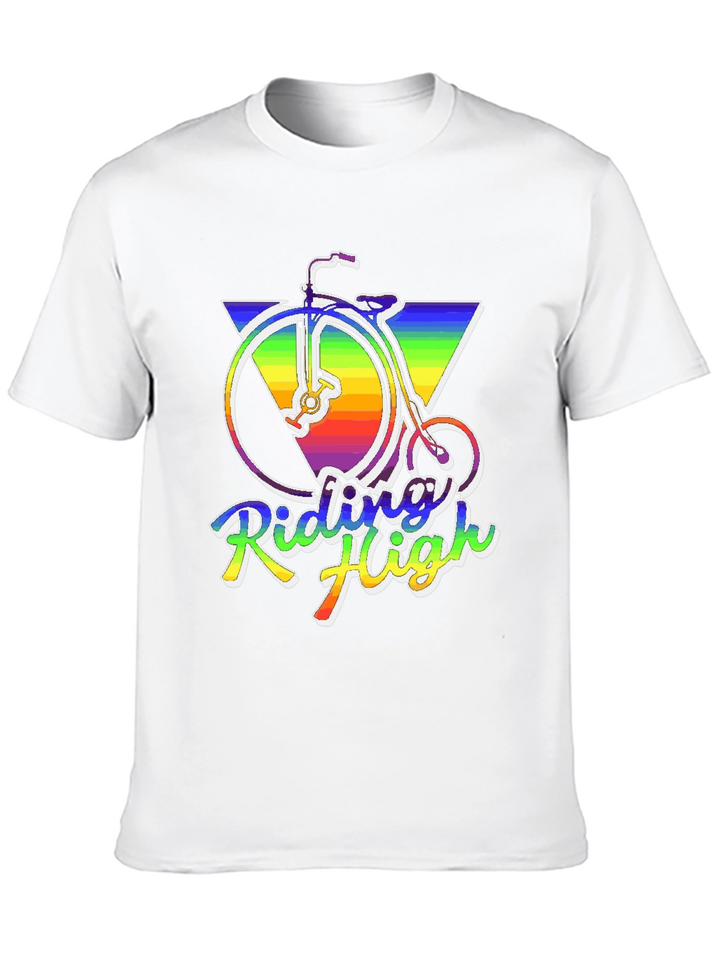 Riding High Retro Rainbow Bike T-Shirt