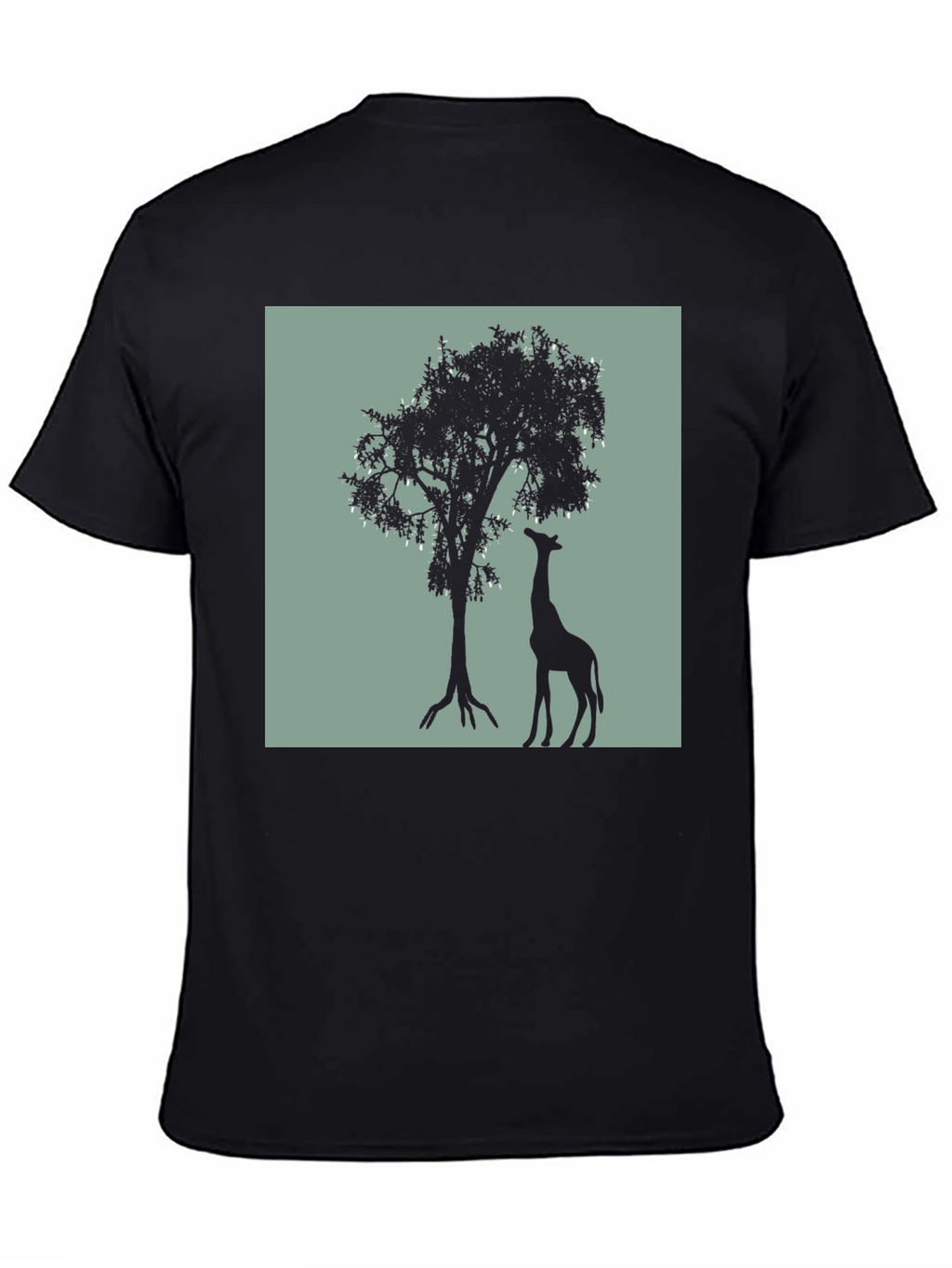 Giraffe Silhouette Graphic Tee - Black