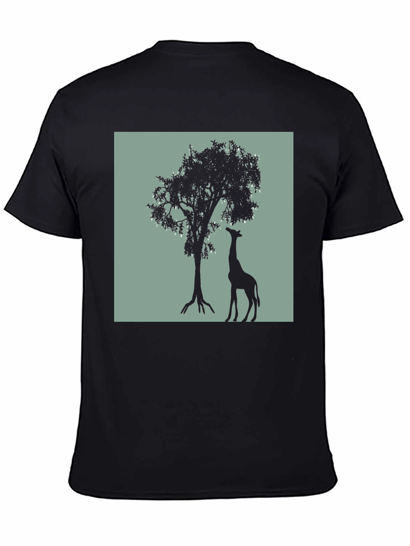 Giraffe Silhouette Graphic Tee - Black