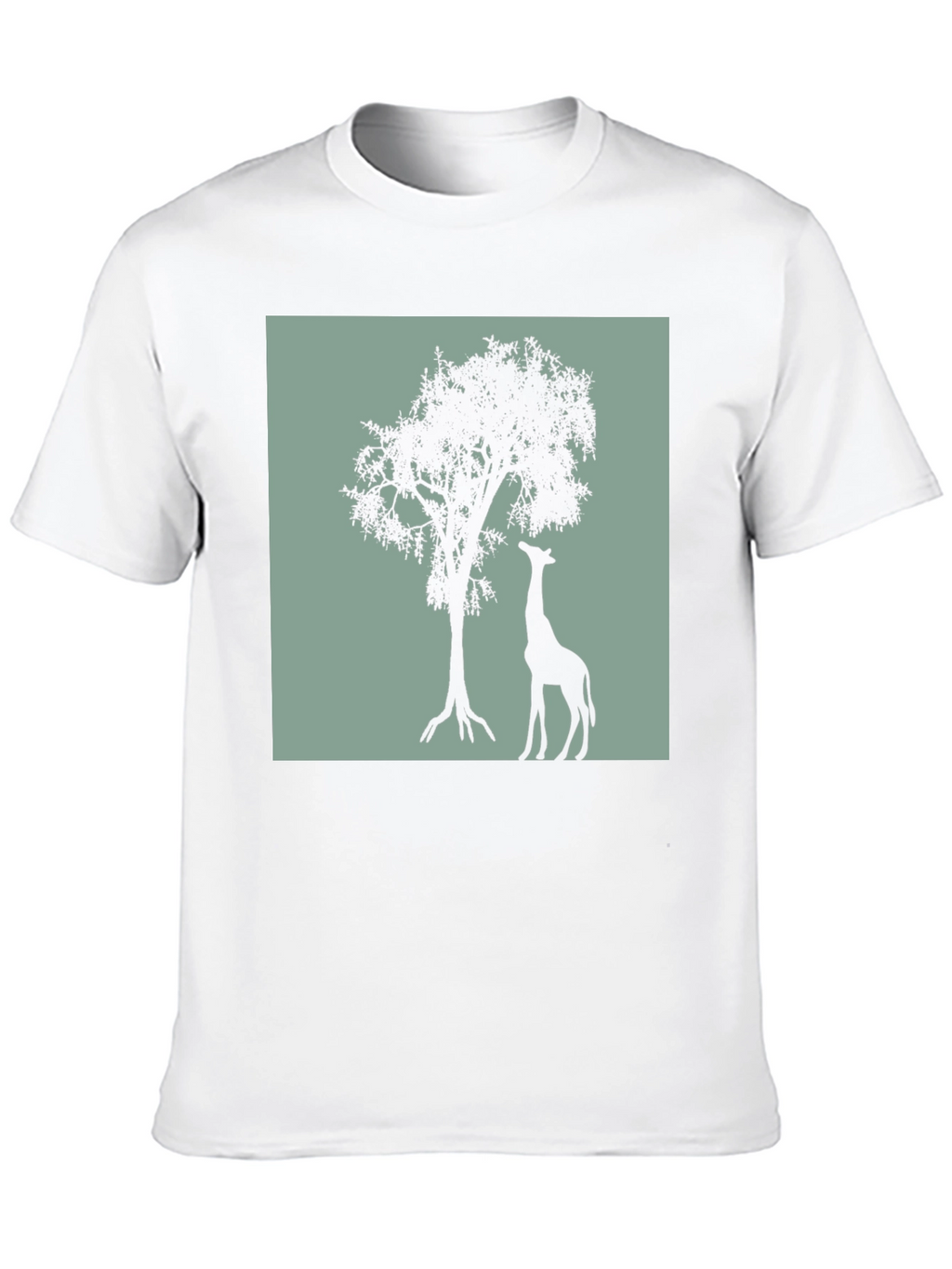 Giraffe Silhouette Graphic Tee - Black