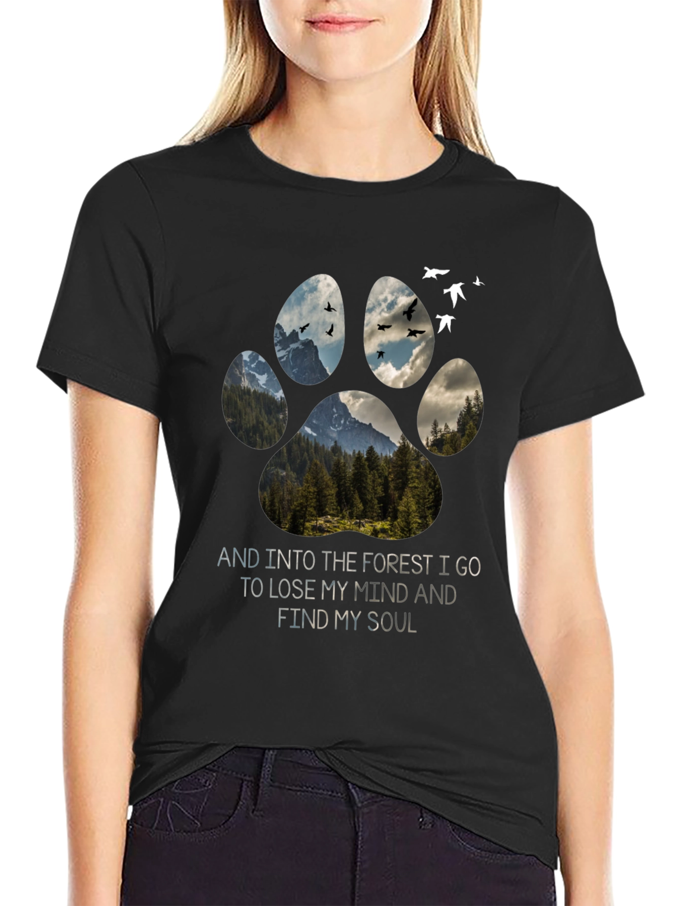 Forest Paw Print T-Shirt: Find Your Soul