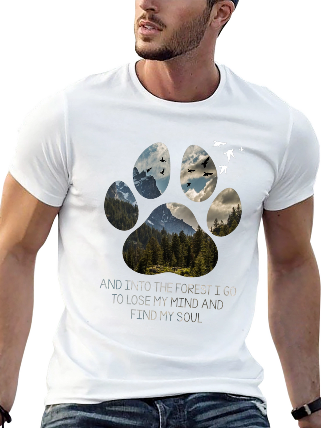 Forest Paw Print T-Shirt: Find Your Soul