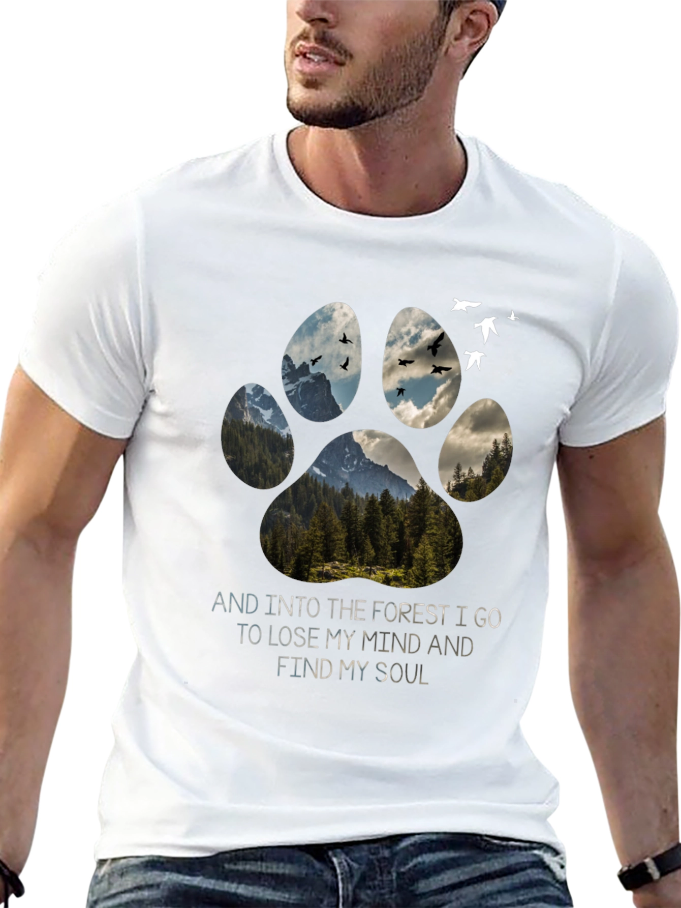 Forest Paw Print T-Shirt: Find Your Soul
