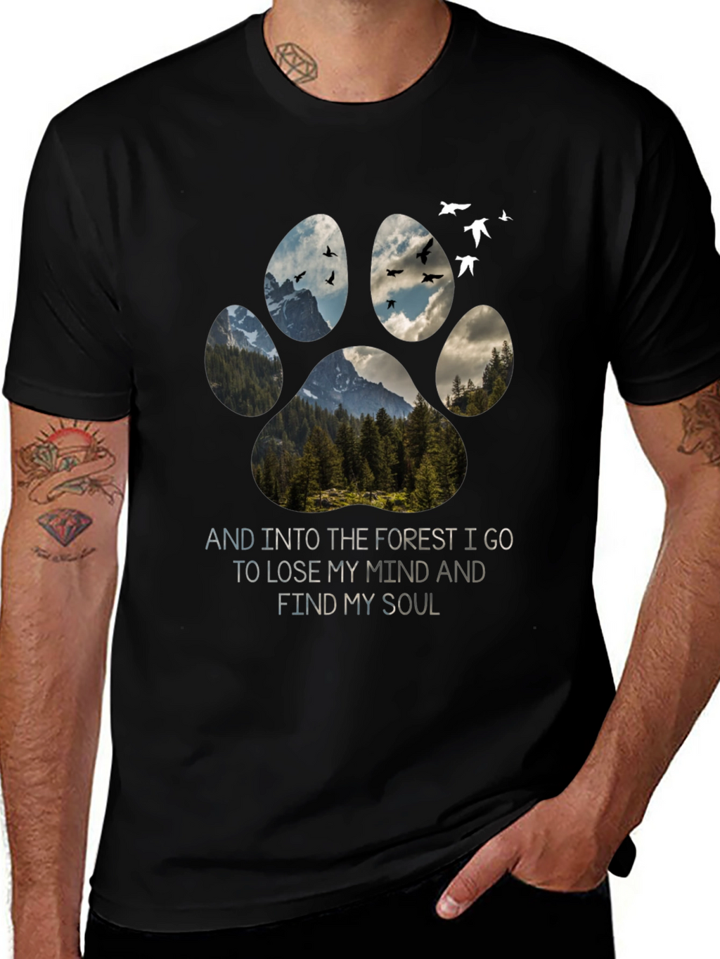 Forest Paw Print T-Shirt: Find Your Soul