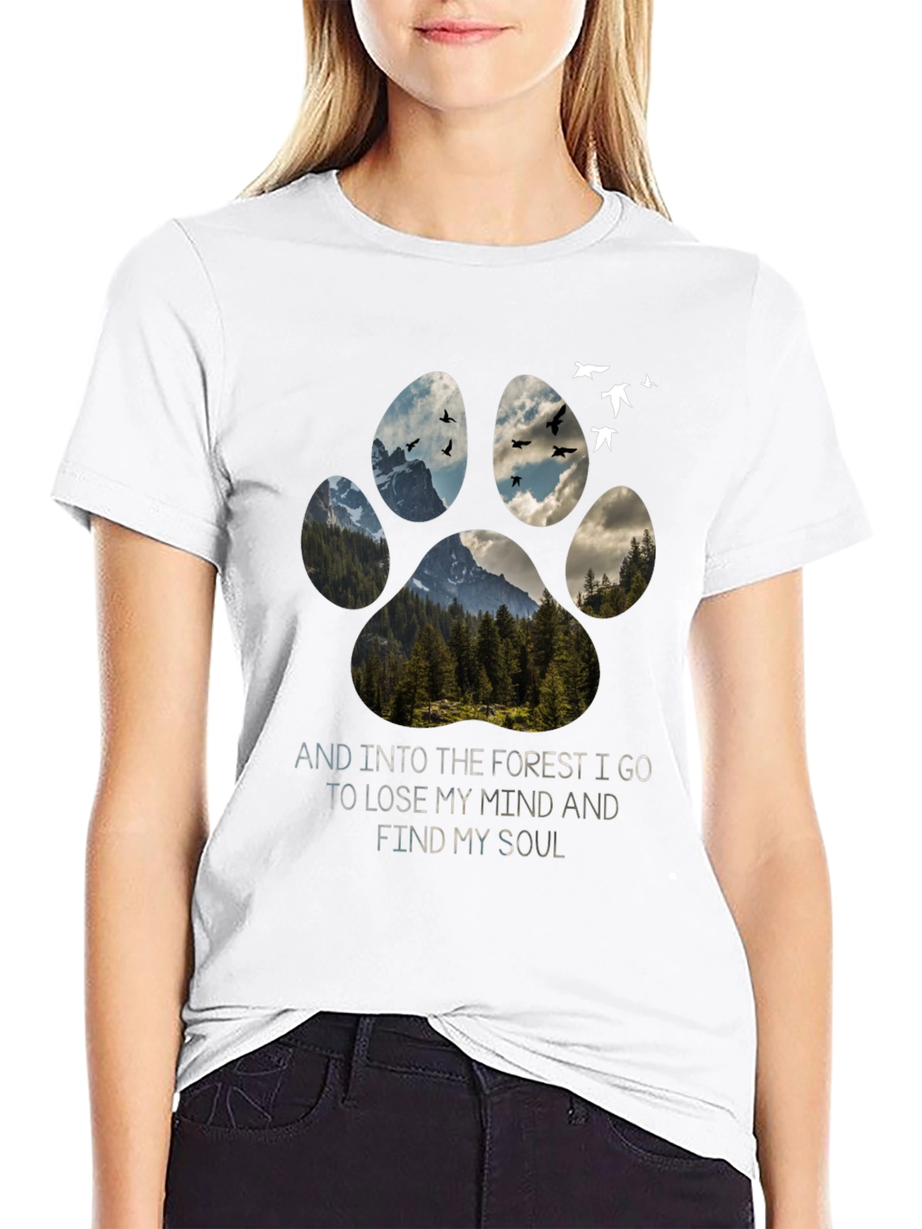 Forest Paw Print T-Shirt: Find Your Soul