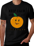 Keep Calm & Eat Oranges Funny Graphic T-Shirt