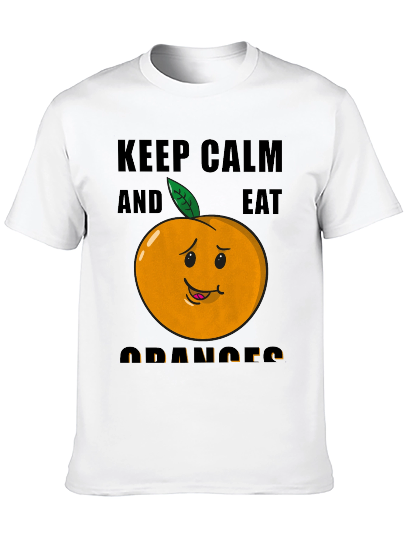 Keep Calm & Eat Oranges Funny Graphic T-Shirt