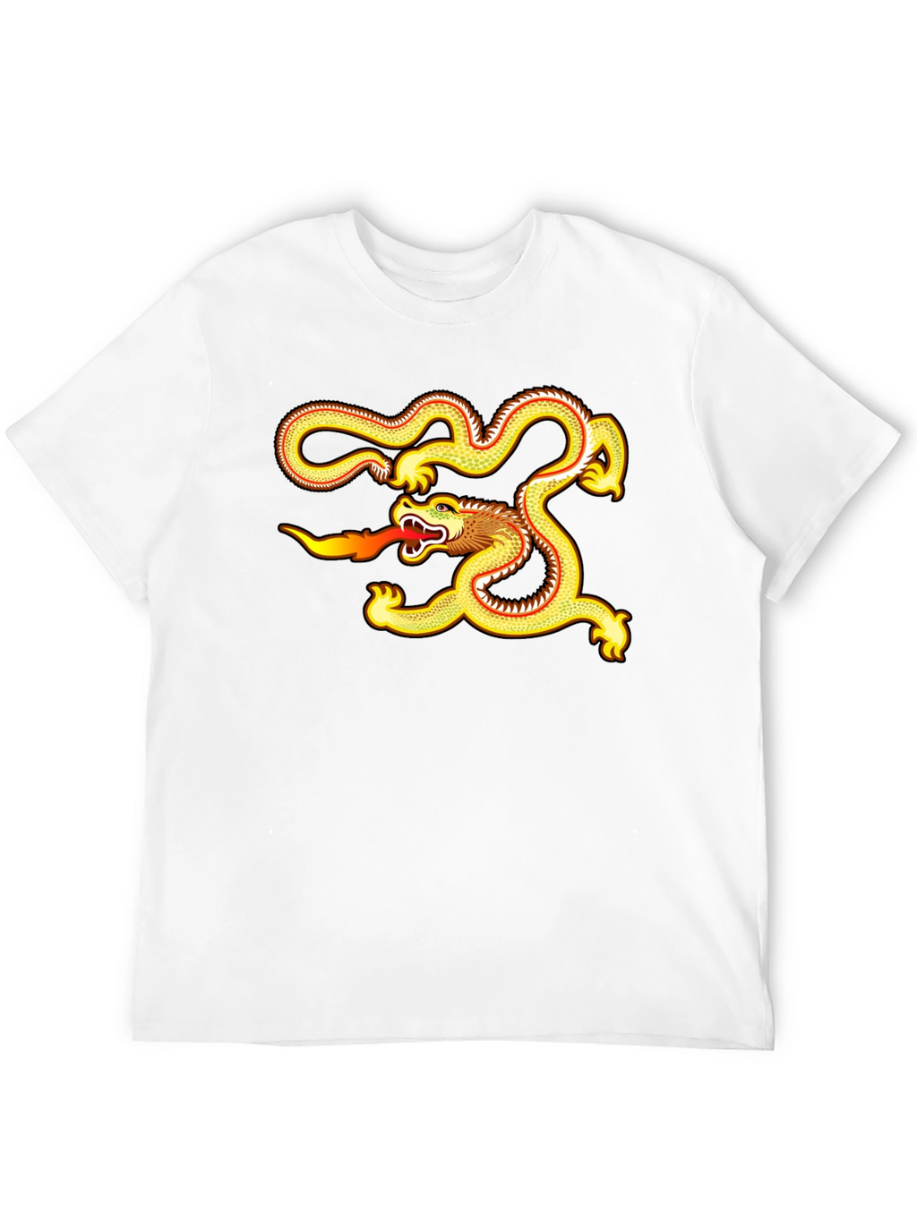 Golden Dragon Graphic Tee - Black Cotton Comfort