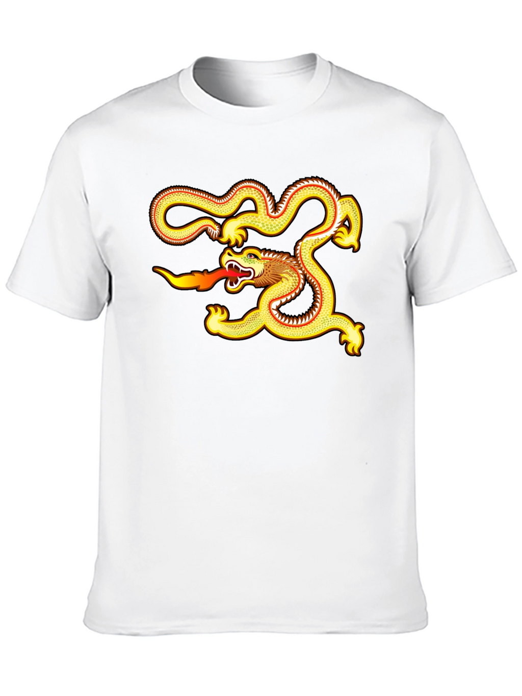 Golden Dragon Graphic Tee - Black Cotton Comfort